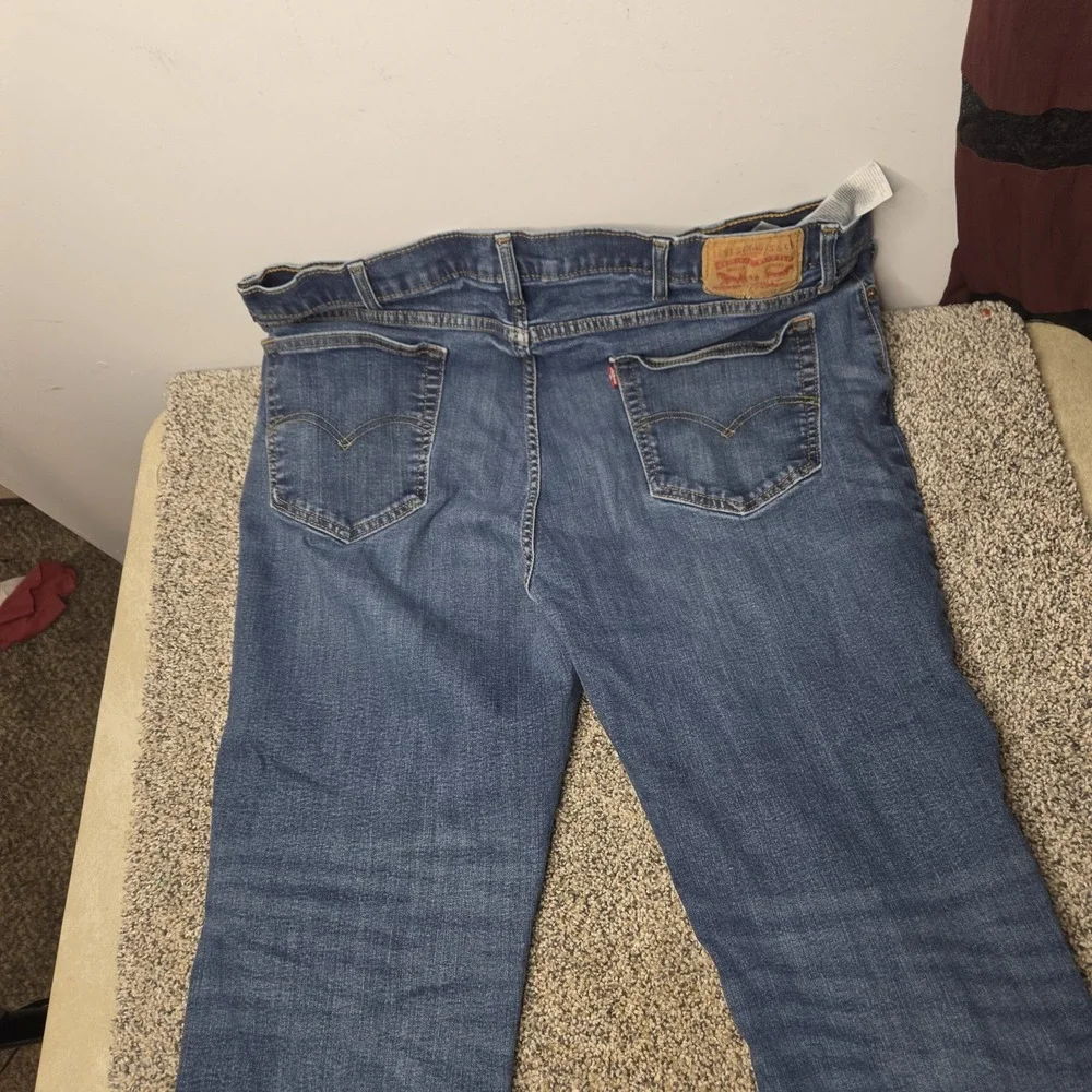 Levis‎ 541 Athletic Taper Mens Blue Jeans 42x32 Medium Wash Stretch Denim